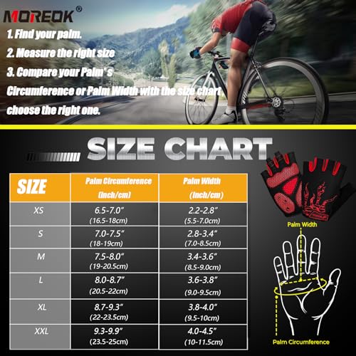 Image of MOREOK Shock-Absorbing Breathable Biking Cycling Gloves Half Finger Outdoor Sport Bicycle Gloves Mountain Road Bike Riding Gloves for Men and Women