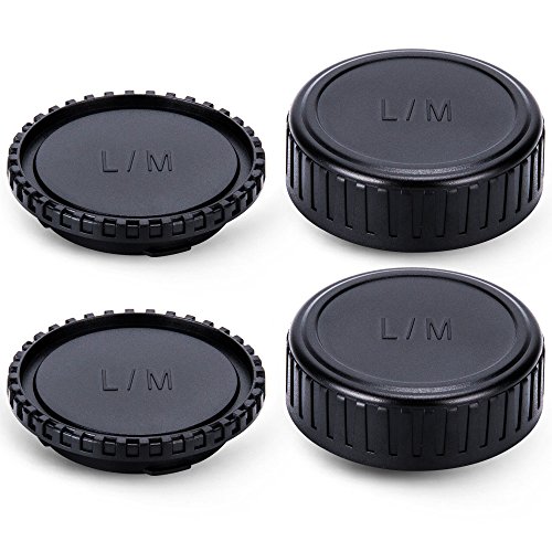 Image of JJC 2-Pack Body Cap & Rear Lens Cap Cover for Leica M Mount Camera and Lens | for Leica M1 M2 M3 M4 M5 M6 M7 M8 M9 M10, Lens Protection Accessories