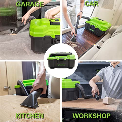Greenworks Tools G24WDV 01-000004700407, 24V Wet/Dry Shop Vacuum, Green,Grey,Black - Image 8