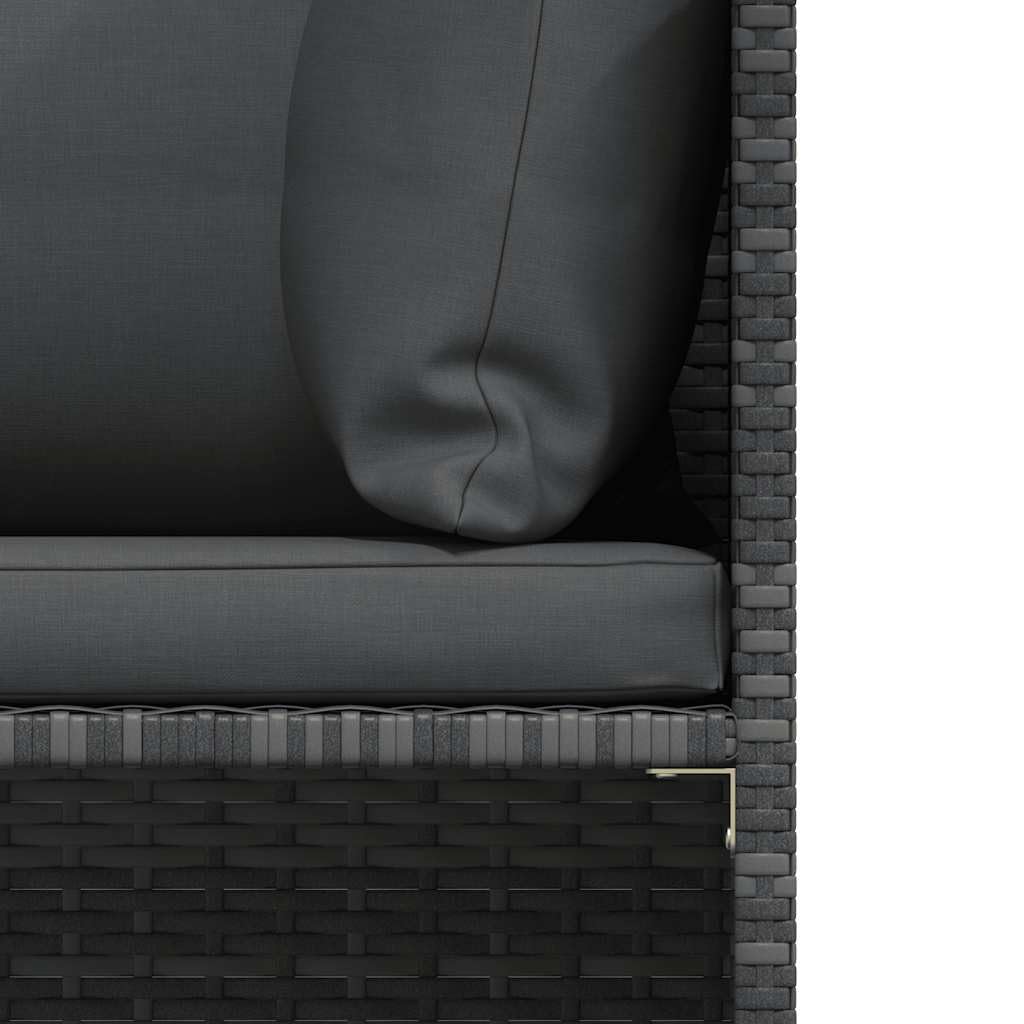 vidaXL Canapé de Jardin à 2 Places avec Coussins Gris Résine tressée
