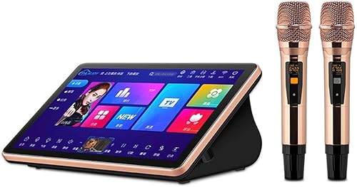 QIANMEI Sistema de altavoces de karaoke con pantalla táctil de 18.5 pulgadas, control remoto de teléfono y control de aplicaciones, canciones de
