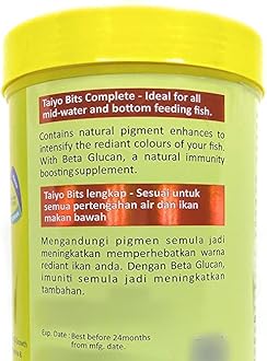 TAIYO Bits Complete Aquarium Fish Food for All Tropical Fishes | The Natural Color Enhancer | 120 g