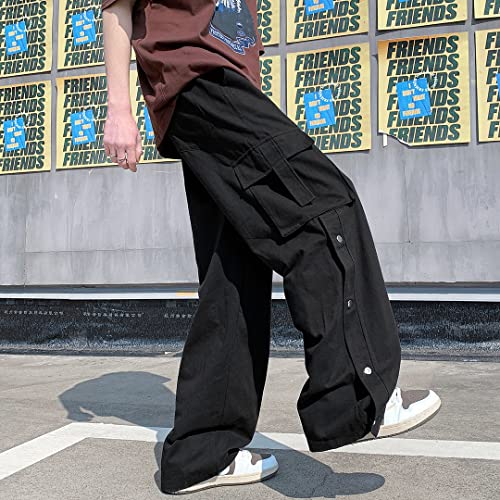 Goth Baggy Cargo Pants with Pockets for Men Women Y2K Straight Leg Joggers Casual Streetwear Loose Pants3