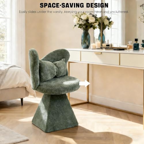 Sillón Plegable Chenille Verde miniatura 4