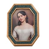 VINLIFE Wallet Size Picture Frames Set 2.5x3.5 Green and Gold Octagon Retro Design for Mini Pictures