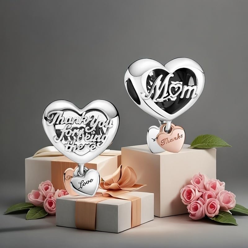 Image of Mom Family Charms Bead for Bracelets and Necklaces Jewelry Charm for Women Valentine Mother's Day