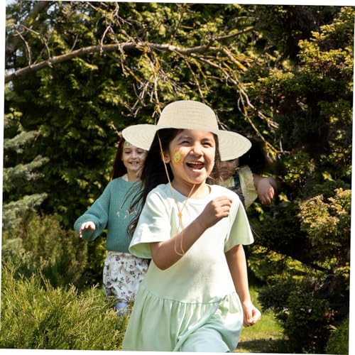 TENDYCOCO Children's Straw Hat Sun Hat Beach Hat Bonnet Sun Hat for Sun Wheat Straw Hat Wheat Straw Hats for4