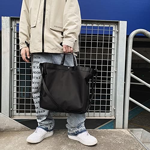 Duffel Bag for Men Women, Nylon Travel Carry On Tote Bag with Adjustable Strap for Weekender, Overnight, Gym (Black) 7 Duffel Bag for Men Women, Nylon Travel Carry On Tote Bag with Adjustable Strap for Weekender, Overnight, Gym (Black)