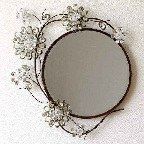 Amazon Co Jp 壁掛けミラー ウォールミラー 鏡 おしゃれ デザイン ジュエリーなサークルミラー Kwb71 ホーム キッチン