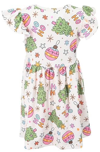 Image of Unique Baby Girls' Short Sleeve Everyday Printed Dresses for Kid and Toddler, Sizes 2T-12Y