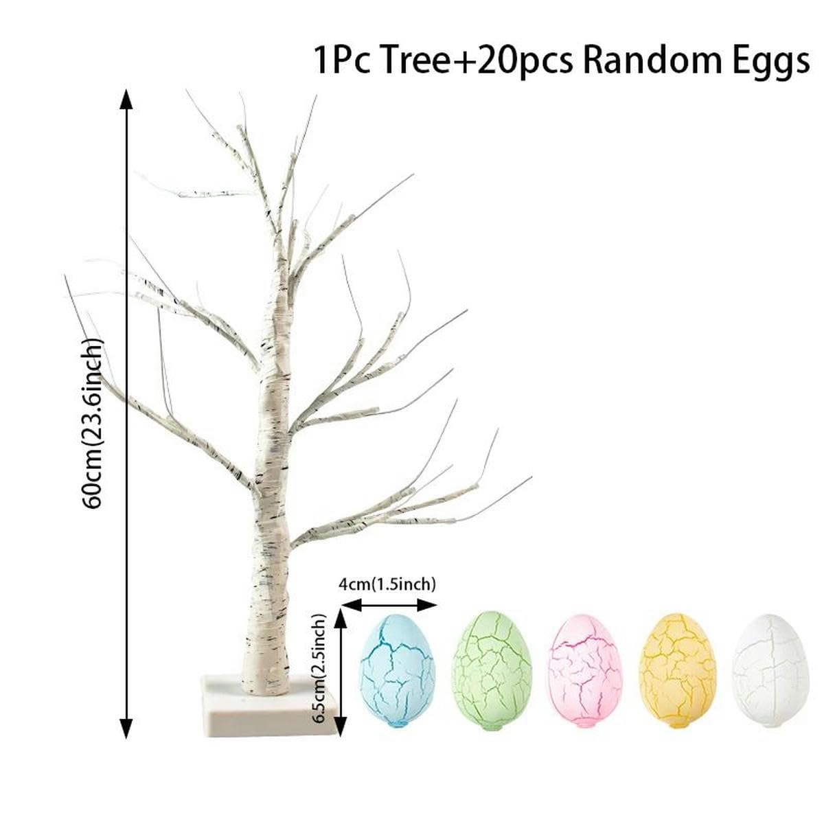 Decorazione pasquale 60 cm Betulla Casa di Pasqua Luce Regalo Festa di primavera Ornamenti da tavolo Luce Festa di Pasqua Regali per bambini-60CM A