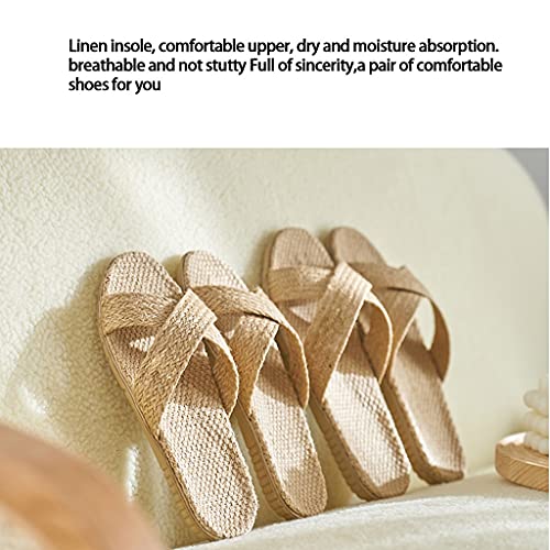 Linen Flax Suction Sweat Slippers，Cotton Flax House Sandals ,Soft-soled Women’s Cotton, Linen And Linen Slide Sandals With Arch Support，comfortable Home Shoes Indoor/outdoor Linen Slippers Indoor2