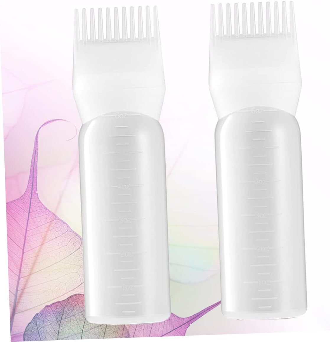 2Pcs Plastic Hair Root Comb Applicator Bottles for Dye and Perm Use