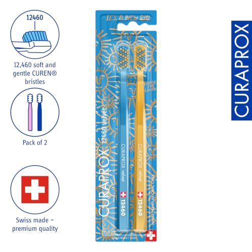 Curaprox CS 12460 Velvet Edition Duo, Blau/Gelb, Swiss Made – Ansicht 2