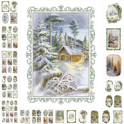 Watersay 20 Pcs Decoupage Paper Pack - 8.3'x11.2' Christmas Winter...