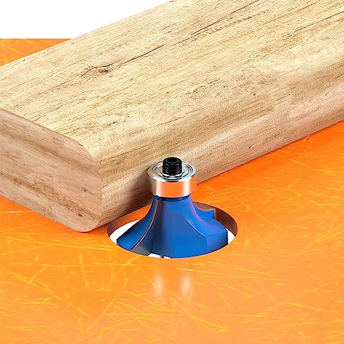 Vipbhtool 1/4 Inch Shank Roundover Edging Router Bits Solid Carbide Woodworking Router Bit Milling Tools Rounding Edge Forming Router Bit (1/8’’, 5/32’’, 3/16", 1/4’’, 5/16’’, 3/8", 7/16’’ Radius)