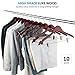 ZOBER High-Grade Wooden Suit, Skirt Hangers (10 Pack) with Durable Adjustable Metal Clips, 360° Swivel Hook, Shoulder Notches for Dress Coat, Jacket & Blouse