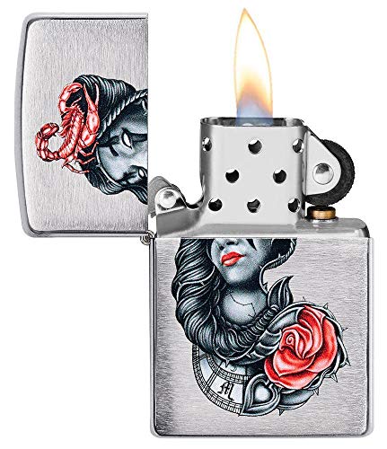 Encendedor de bolsillo Zippo diseño tatuaje estilo Day of the Dead miniatura 3