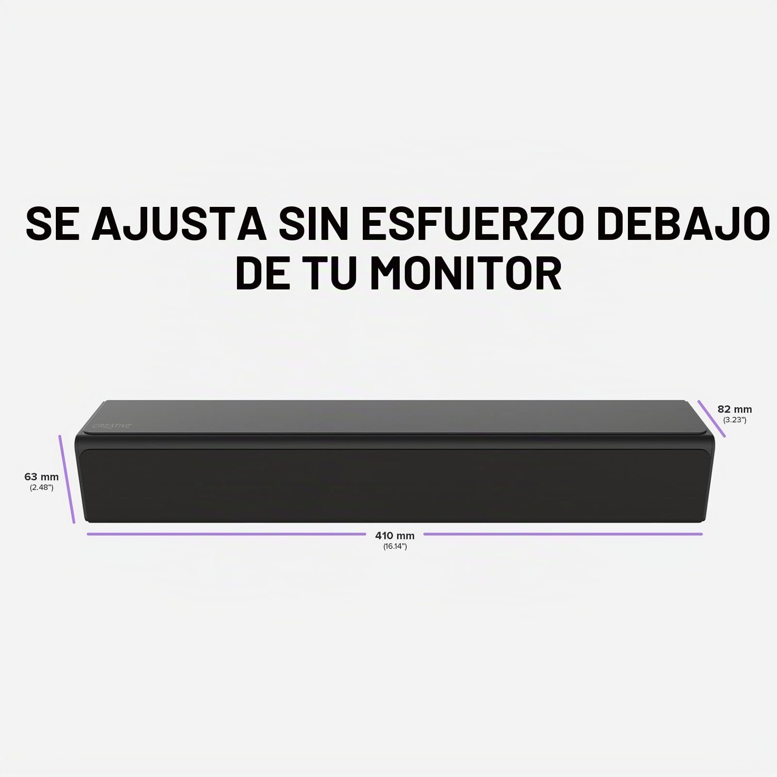 Creative Stage SE Mini Barra de Sonido compacta Debajo del Monitor con Bluetooth 5.3, Audio Digital USB, para pc y Dispositivos móviles