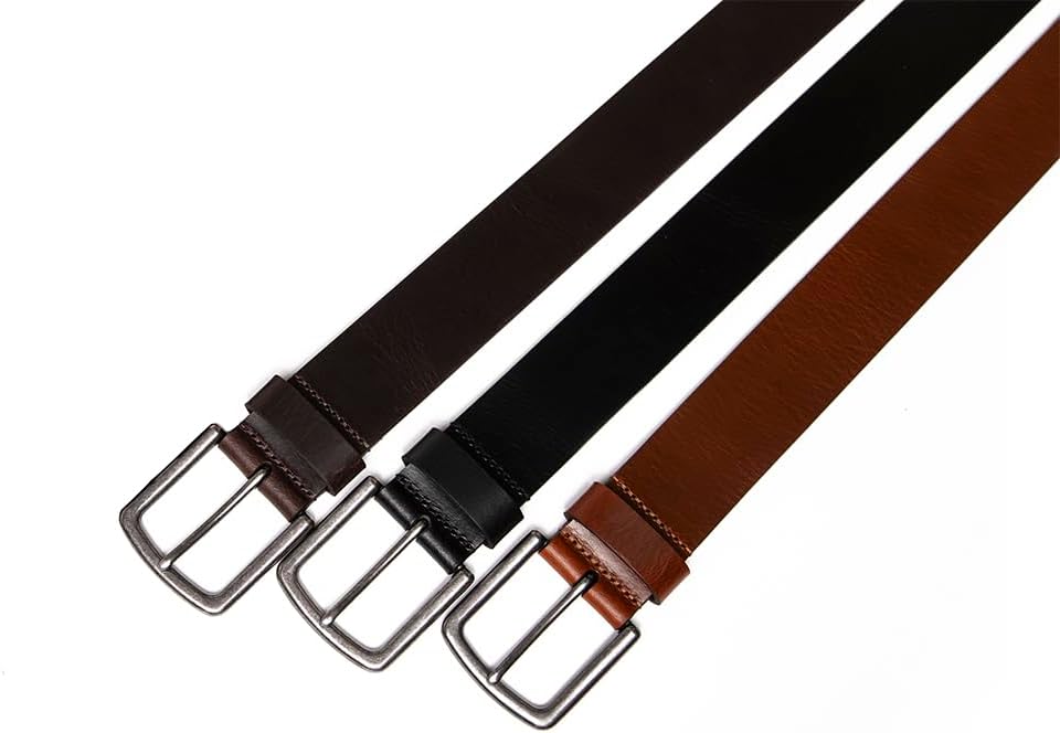Fabio Valenti Men’s Casual Genuine Leather Jeans Belts 1 1/2" Wide Work Belt for Men - Image 6