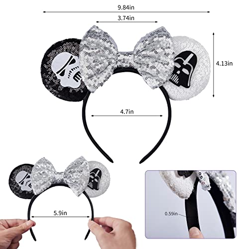 Image of FANYITY Mouse Costume Ears,2 Pcs Mouse Ears Headbands for Girls & Women Party,Size Free (Skull 2)