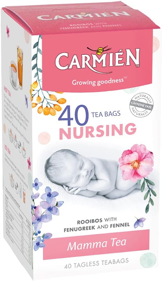 Breastfeeding Tea for Nursing & Lactation – Supports Milk Supply – Naturally Caffeine Free & High In Antioxidants – 40 Fenugreek, Red Bush & Fennel Biodegradable Teabags