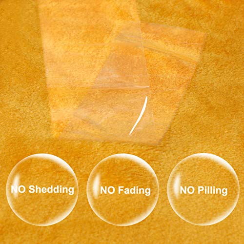 Piccocasa Flannel Fleece Blanket Twin Size With Pompom Fringe,Soft Microfiber Sofa Throw,Fuzzy Plush Lightweight Decorative Blankets For Couch Bed Chair, 60" X 78",Ginger Yellow #TOP4