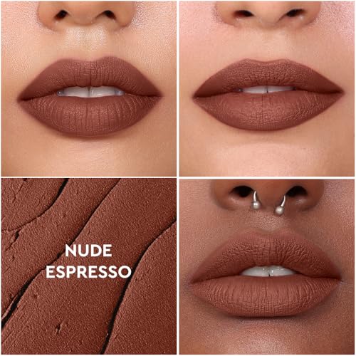 Image of Kiro Non-Stop Airy Matte Liquid Lipstick - Nude Espresso, 5ml | Super-Pigmented, Long-Lasting, hydrating | Waterproof, Smudge-Proof, Lightweight | Infused with Avocado & Apricot Oil (Pack of 2)
