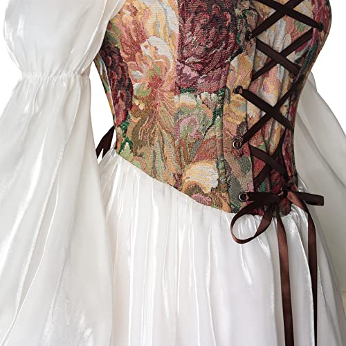 Image of NSPSTT Women Girls American Pioneer Colonial Dress Prairie Costume