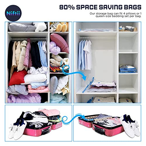 NIFTII Vacuum Storage Bags 4 Pack, 100x80cm, Space Saver for Clothes 80% More Storage with Airtight, Waterproof - Image 3