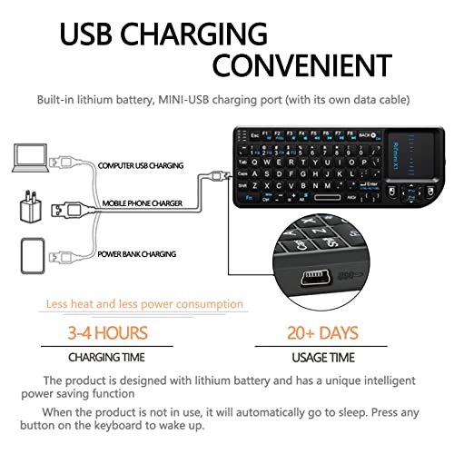 Ciciglow Mini Wireless Keyboard,With Touchpad And Qwerty Keyboard,2.4G Multifunction Bluetooth Keyboard,Built-In Laser Pointer,Suitable For Windows 2000/Xp/Vista/7/Win Ce/Linux/Android/Os X #TOP2