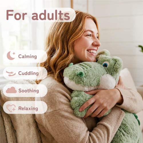 Image of Niuniu Daddy Weighted Stuffed Animal, 20 in 3.3 lb Crocodile Calming Plush | Heavy sensory lap pad, lying body pillow for sleeping, machine wash, huggable plushies, soothing gift for kids and adults