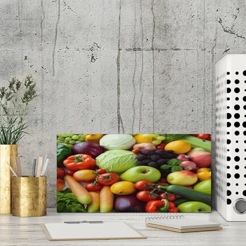 Letrero de madera rústica de frutas y verduras placa colgante rectangular personalizable 5