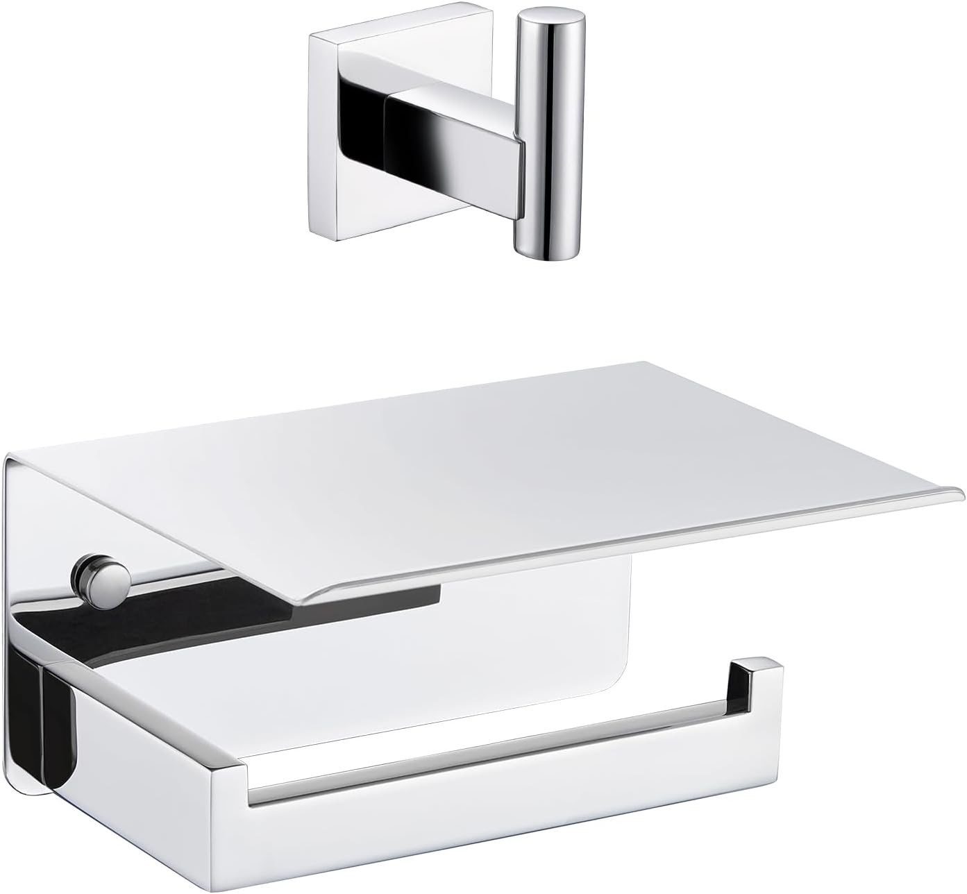 Toilet Paper Holder Bundle with Towel Hook (Polished Chrome)