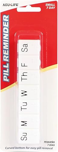 Miniatura 9 de Acu-Life Organizador semanal de píldoras (7 días), estuche de vitaminas y caja de medicamentos, apertura de botón, compartimentos XL, color azul