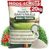 DÜNGEMEISTER Rasenkalk 20 kg – hochwertiger Rasen- & Gartenkalk zur pH-Optimierung und Bodenverbesserung – verbessert Nährstoffaufnahme, beugt Moosbildung vor, sorgt für kräftigen Rasen im Garten