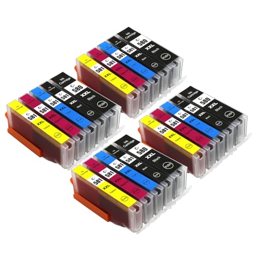 Image of Go Inks Compatible PGI-580XL & CLI-581XL Ink Cartridges – 20 Pack for Canon PIXMA Printers – 22ml/12ml – 580 581 XL Multipack - High Yield – Black, Cyan, Magenta, Yellow - 4 Sets