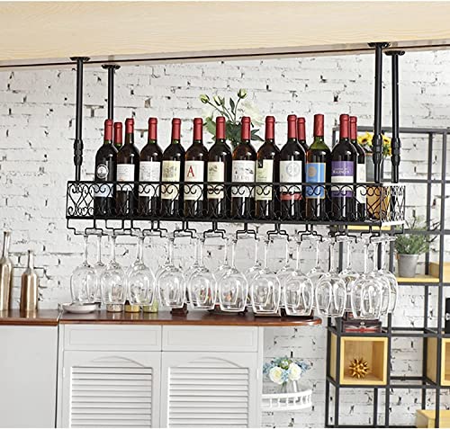 Casier à bouteilles en verre de plafond pour libérer l'espace bar - 6