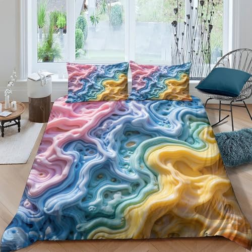Housse de couette Tourbillons Abstraits lit simple 140x200cm imprimée - 4