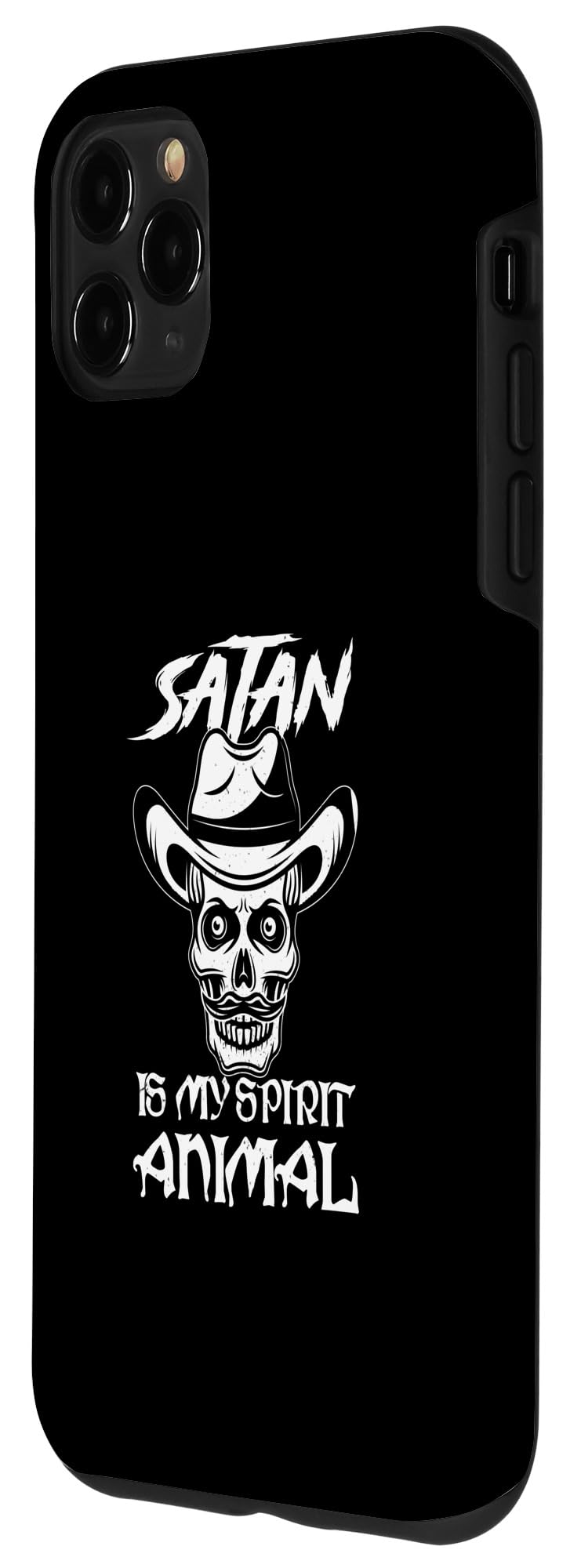 iPhone 11 Pro Max creepy horror satan skull wear cowboy hat Halloween party Case - Image 2