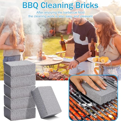 Bekeify 6 Pcs BBQ Grill Brick Block Cleaning Pumice Stone Barbeque Cleaning Accessories Cleaner Brick Block to Remove Grease and Stains for Grilling, Griddle, Flat Top Grill, Racks - Image 6