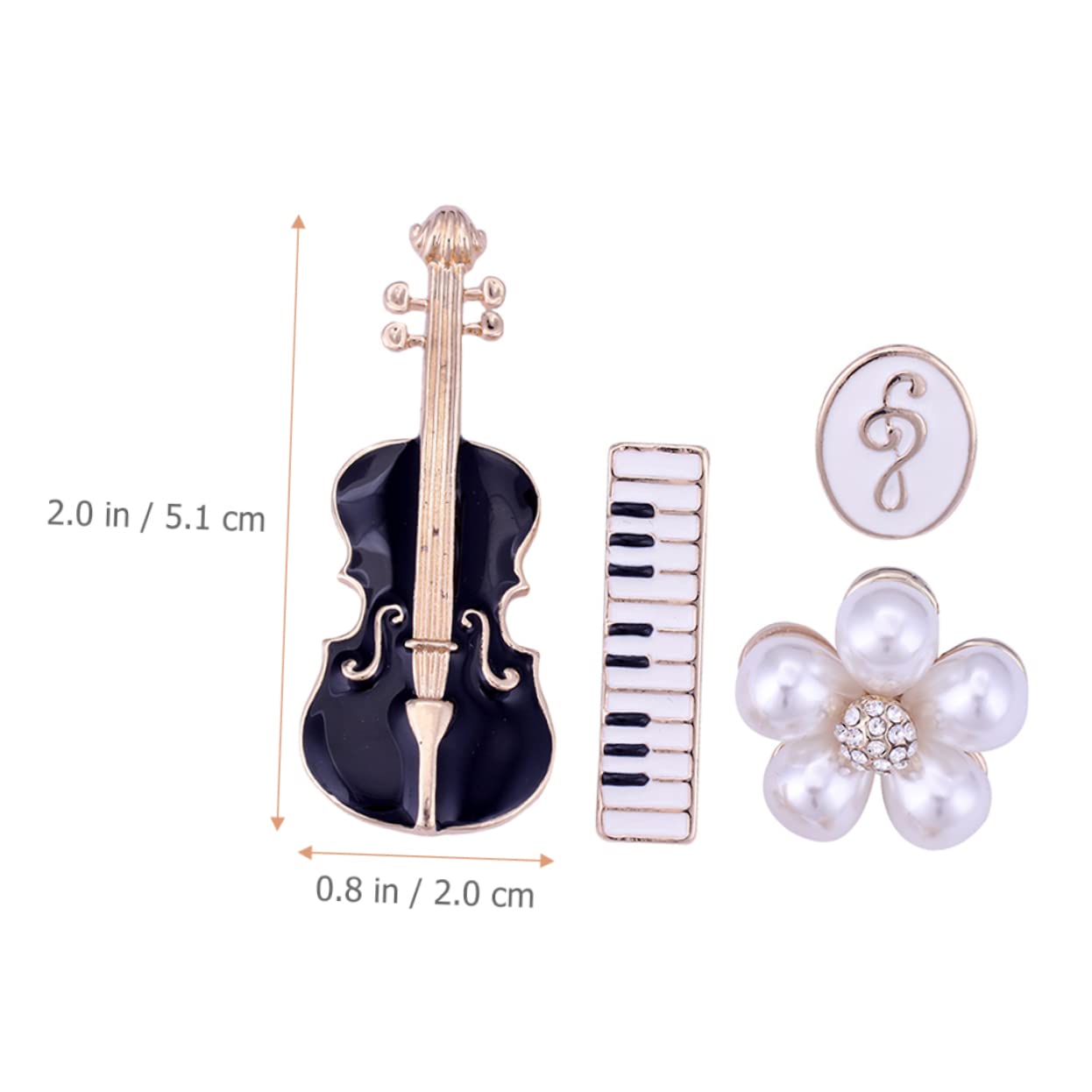 20pezzi Spille Musicali Per Abbigliamento Spille Forma Di Violino e Fiore Per Donne Accessori Eleganti Per Musicisti e Amanti Della Musica