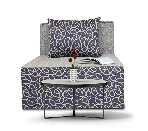 Adorn India Easy Single Seater Sofa Cum Bed Poly Cotton 3'X6' (Blue and Grey)