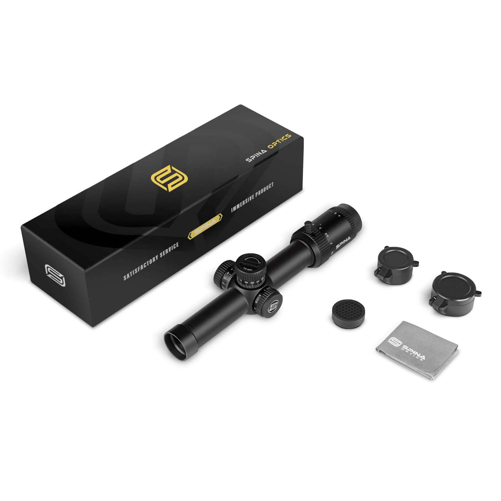 SPINA OPTICS Lunette de Visée 1.2-6x24 IR avec Reticule Lumineux, Lunettes de Tir Premier Plan Focal Applicable à la Chasse/Airsoft
