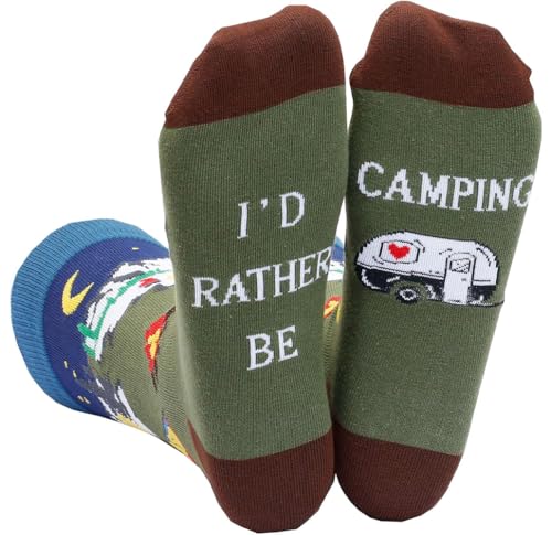 YEXIPO Funny Socks for Men Women I'D Rather Be Outdoor Activities Novelty Gifts For Hunting Golfing Camping Skiing Gaming - Main Image