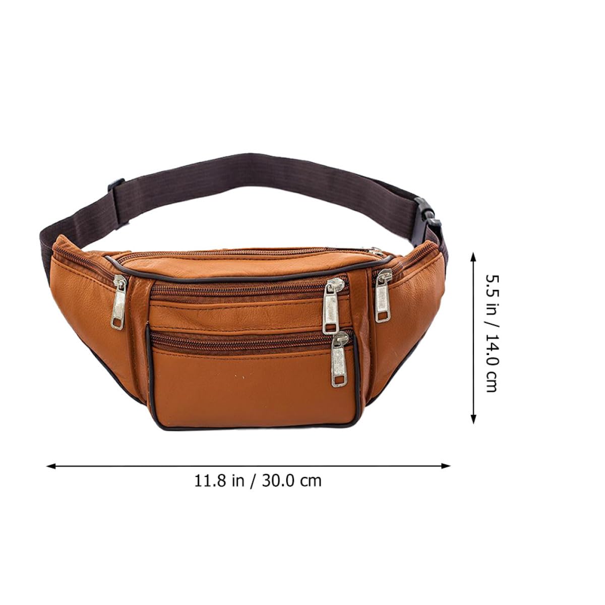 Mipcase Riñonera para Hombre de PU Resistente y Antideslizante Diseño Simple y Elegante Bolsa Multifuncional para Cintura para Viajes y Uso Diario