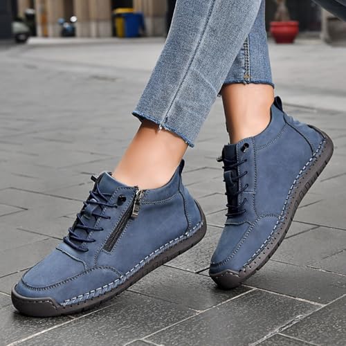 Bottines décontractées pour femme avec lacets et fermeture éclair - 2