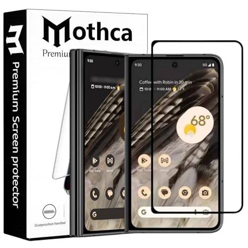 Image of Mothca advance Military-Grade Gorilla Tempered Glass Compatible with Google Pixel Fold | Black | Full Screen Protection | Scratch Resistant | Easy Installation Kit (Pack of 1)