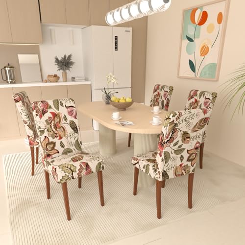 Stretch Waterproof Dining Room Chair Covers, Set of 6 Spandex Kitchen Chair Slipcovers, High Elastic Removable Washable Parson Chair Protector for Hotel, Banquet, Ceremony - Image 5