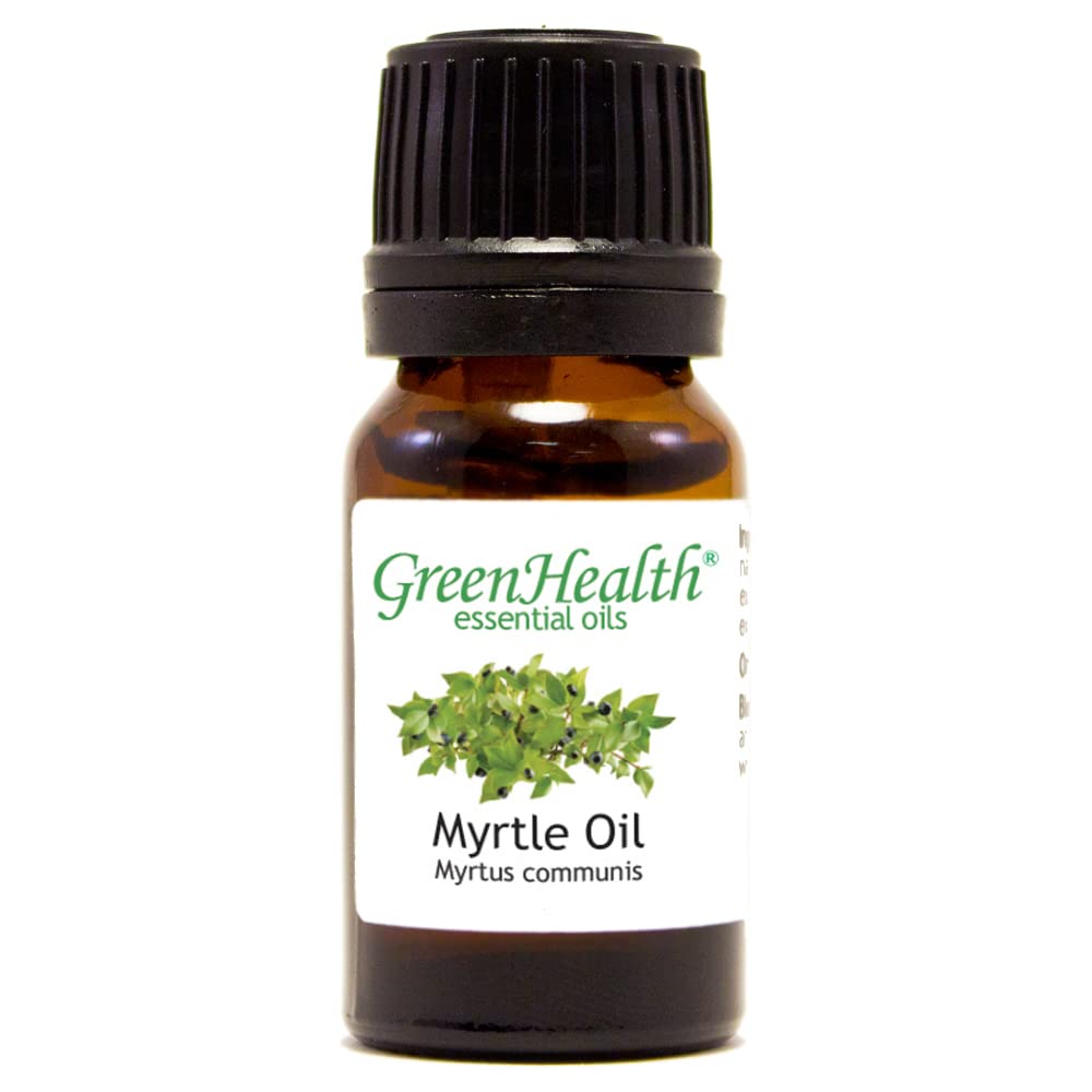 Myrtle Essential Oil (Morocco) – 1/3 fl oz (10 ml) Glass Bottle – 100% Pure - GreenHealth